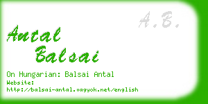 antal balsai business card